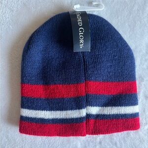 New Kid’s Faded Glory Kids' Beanie - Navy, Red, and White OS